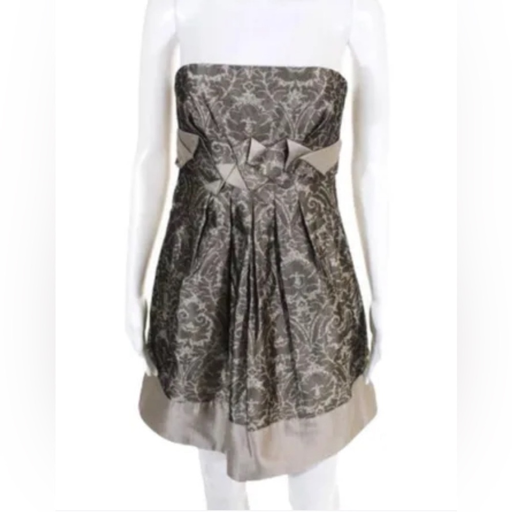 BCBGMAXAZRIA Women’s Size 6  SILK Strapless Cocktail Mini Dress Pockets